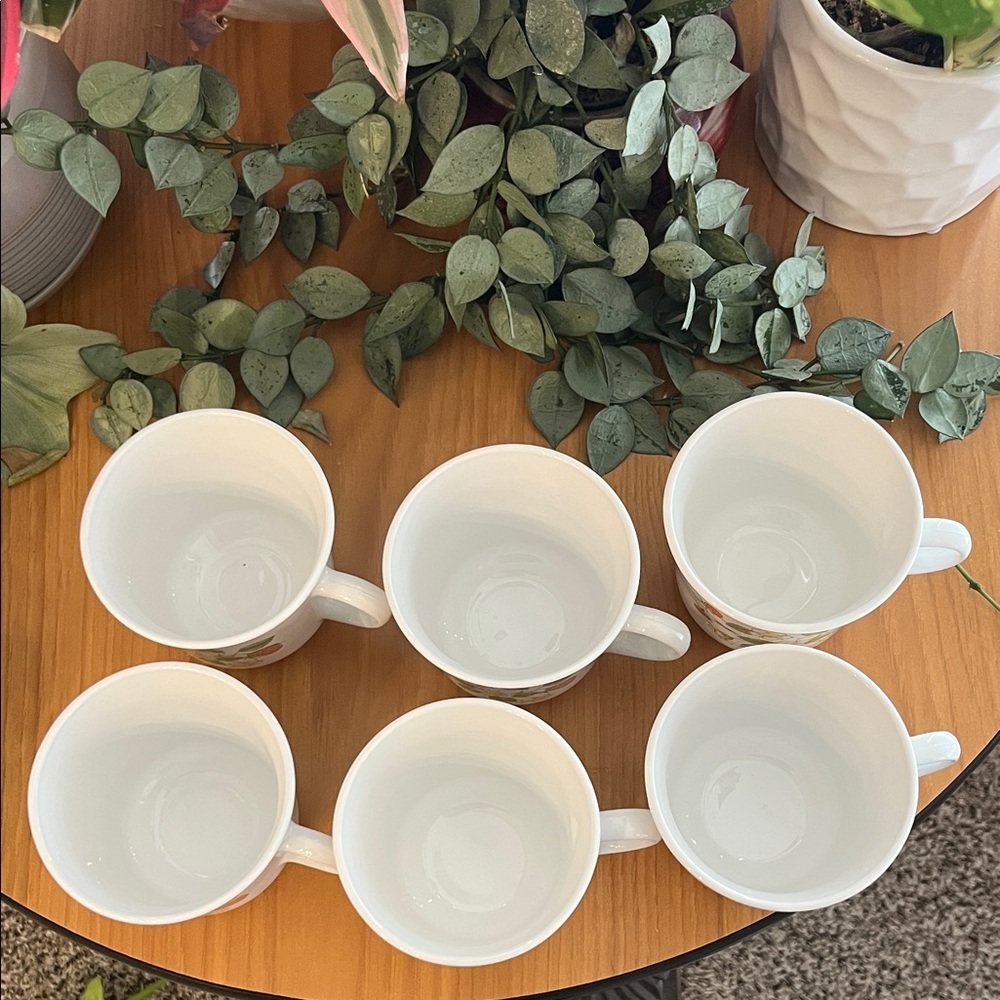 Corelle Vintage Coffee & Tea Cup Set of 6 “Strawberry Sundae” Pattern - Picture 4 of 8